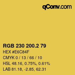 カラーコード: RGB 230 200.2 79 | qconv.com
