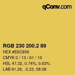 カラーコード: RGB 230 200.2 89 | qconv.com