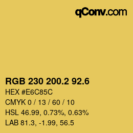 カラーコード: RGB 230 200.2 92.6 | qconv.com