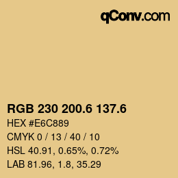 カラーコード: RGB 230 200.6 137.6 | qconv.com