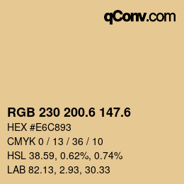 カラーコード: RGB 230 200.6 147.6 | qconv.com