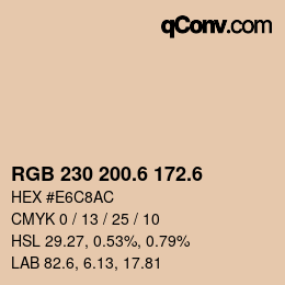 カラーコード: RGB 230 200.6 172.6 | qconv.com