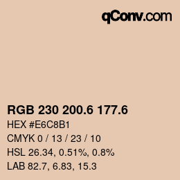 カラーコード: RGB 230 200.6 177.6 | qconv.com