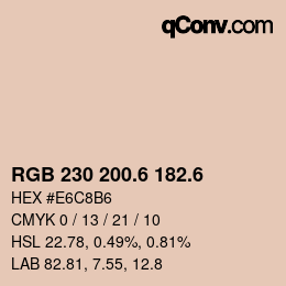 カラーコード: RGB 230 200.6 182.6 | qconv.com