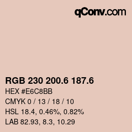 カラーコード: RGB 230 200.6 187.6 | qconv.com