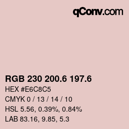 カラーコード: RGB 230 200.6 197.6 | qconv.com