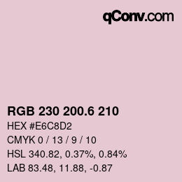 カラーコード: RGB 230 200.6 210 | qconv.com