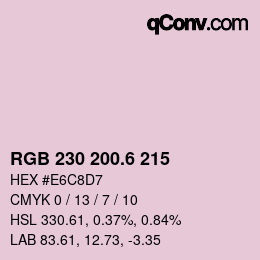 カラーコード: RGB 230 200.6 215 | qconv.com