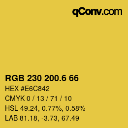 カラーコード: RGB 230 200.6 66 | qconv.com
