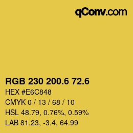 カラーコード: RGB 230 200.6 72.6 | qconv.com