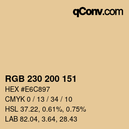 カラーコード: RGB 230 200 151 | qconv.com