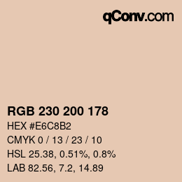 カラーコード: RGB 230 200 178 | qconv.com