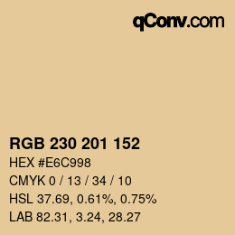 Color code: RGB 230 201 152 | qconv.com