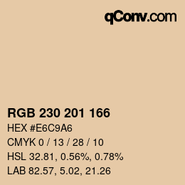 Color code: RGB 230 201 166 | qconv.com