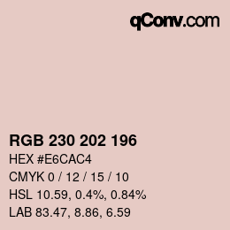 颜色代码: RGB 230 202 196 | qconv.com