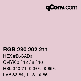Color code: RGB 230 202 211 | qconv.com