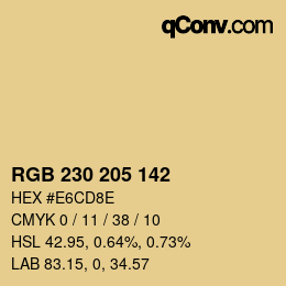 颜色代码: RGB 230 205 142 | qconv.com