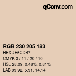 Código de color: RGB 230 205 183 | qconv.com