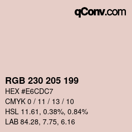 Farbcode: RGB 230 205 199 | qconv.com