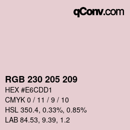 Color code: RGB 230 205 209 | qconv.com