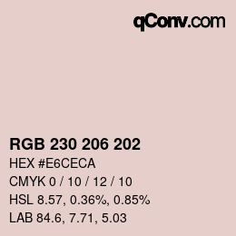 Code couleur: RGB 230 206 202 | qconv.com