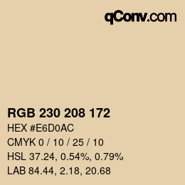 Color code: RGB 230 208 172 | qconv.com