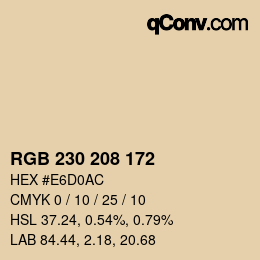 颜色代码: RGB 230 208 172 | qconv.com