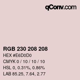 カラーコード: RGB 230 208 208 | qconv.com