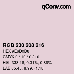 カラーコード: RGB 230 208 216 | qconv.com
