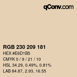 Color code: RGB 230 209 181 | qconv.com