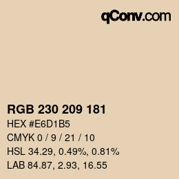 颜色代码: RGB 230 209 181 | qconv.com