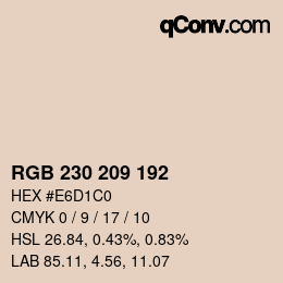 Color code: RGB 230 209 192 | qconv.com