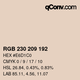 Color code: RGB 230 209 192 | qconv.com