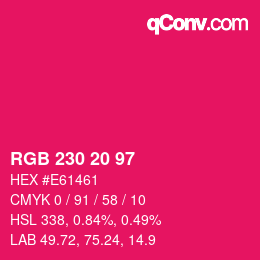Farbcode: RGB 230 20 97 | qconv.com