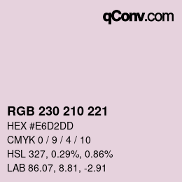 Código de color: RGB 230 210 221 | qconv.com