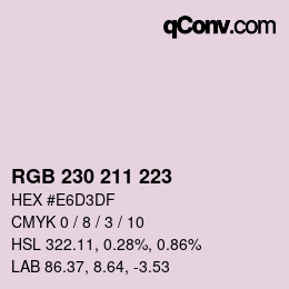 颜色代码: RGB 230 211 223 | qconv.com