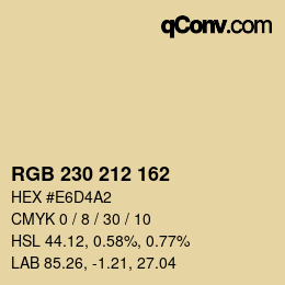 Color code: RGB 230 212 162 | qconv.com