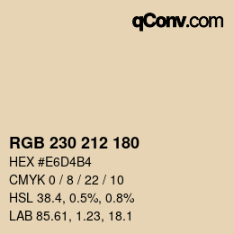 カラーコード: RGB 230 212 180 | qconv.com