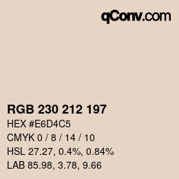 Code couleur: RGB 230 212 197 | qconv.com