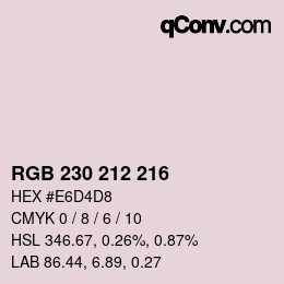 Color code: RGB 230 212 216 | qconv.com