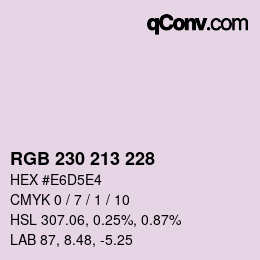 カラーコード: RGB 230 213 228 | qconv.com