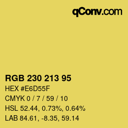 Color code: RGB 230 213 95 | qconv.com