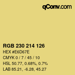 Color code: RGB 230 214 126 | qconv.com