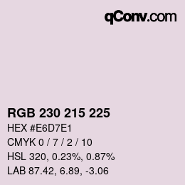 Color code: RGB 230 215 225 | qconv.com