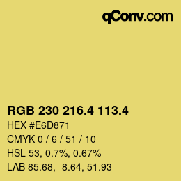 カラーコード: RGB 230 216.4 113.4 | qconv.com