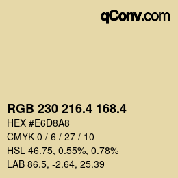 カラーコード: RGB 230 216.4 168.4 | qconv.com