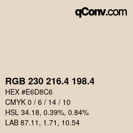 カラーコード: RGB 230 216.4 198.4 | qconv.com