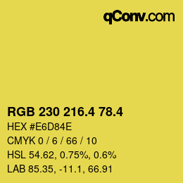 カラーコード: RGB 230 216.4 78.4 | qconv.com