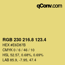 カラーコード: RGB 230 216.8 123.4 | qconv.com