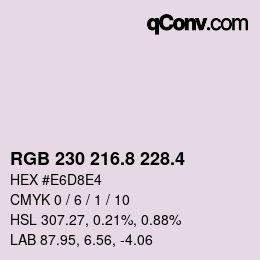 カラーコード: RGB 230 216.8 228.4 | qconv.com
